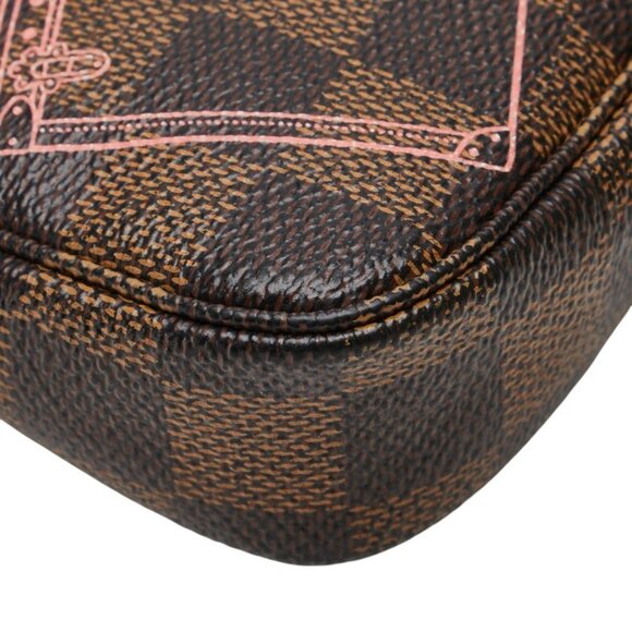 LOUIS VUITTON Authentic Brown Damier Leather Pochette Pouch - Picture 5 of 14